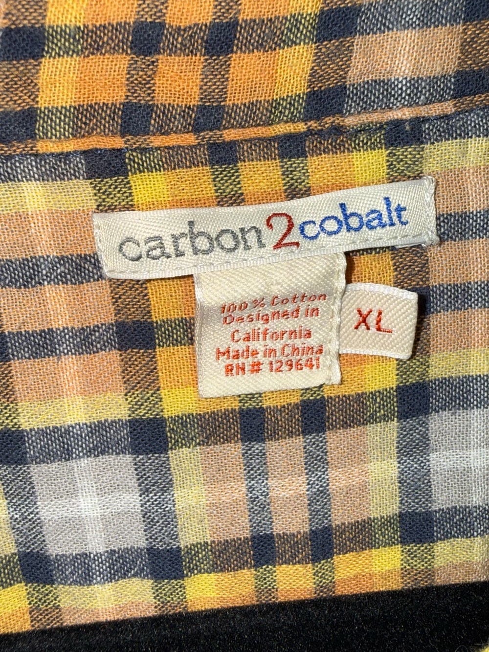 Carbon2Cobalt Men’s Plaid Flannel LS Button Up Shirt Size XL Green Yellow - Picture 5 of 9